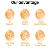 Automatic Cat Feeder 2L with Stainless Steel Bowl - CATSHEE