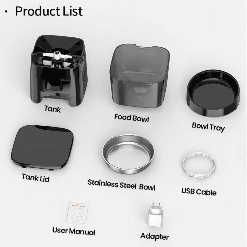 Automatic Cat Feeder 2L with Stainless Steel Bowl - CATSHEE