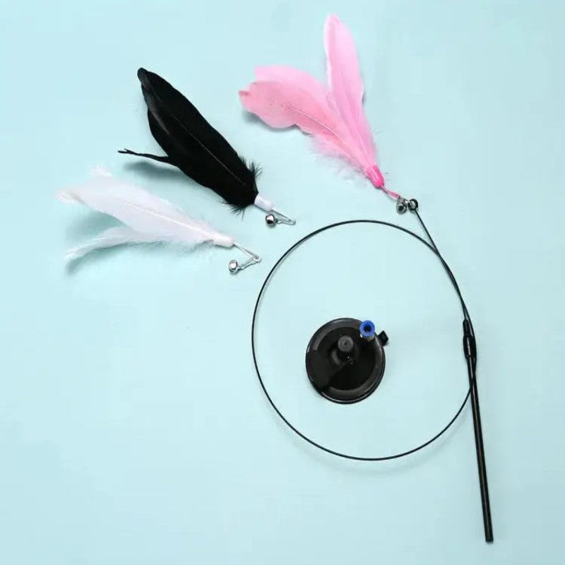 Interactive Feather Teaser Wand – Engaging cat toy designed to stimulate hunting instincts and provide fun, active playtime