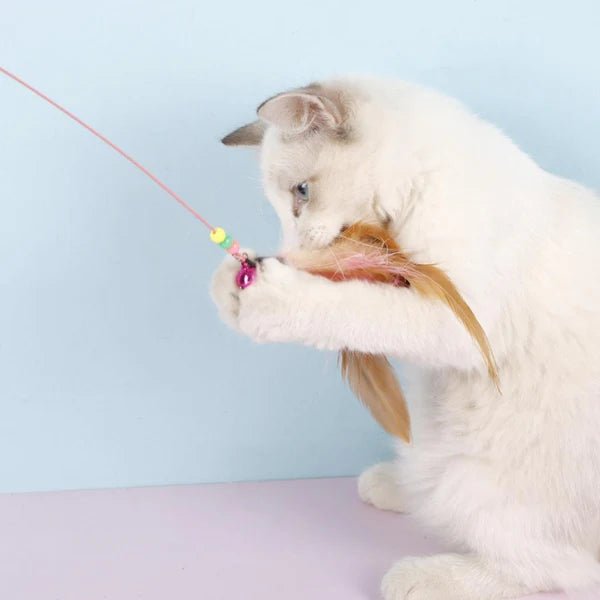 Interactive Feather Teaser Wand – Fun & Engaging Cat Playtime