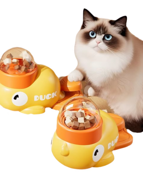 Duck-Shaped Interactive Pet Feeder – Slow-Feeding Fun with Cute Design