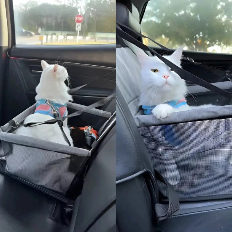 CATSHEE™ Premium Cat Car Seat Cushion with Waterproof Hanging Bag – Safe & Comfortable Travel Solution