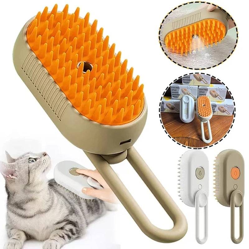 3 in 1 Cat Steam Brush : Groom, Massage & Spray - CATSHEE