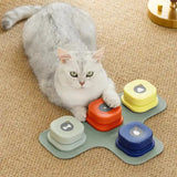 Recordable Cat Talking Buttons – Interactive communication buttons with a non-slip rubber mat for easy training and playful learning