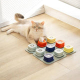 Recordable Cat Talking Buttons – Interactive communication buttons with a non-slip rubber mat for easy training and playful learning