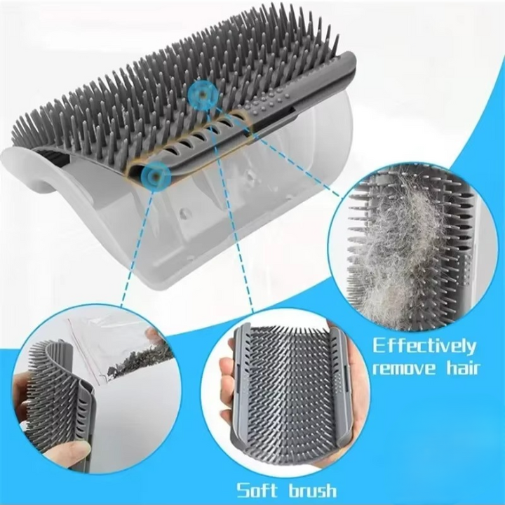 Cat Scratcher Angle Brush – Self-Cleaning Grooming Tool & Hair Remover