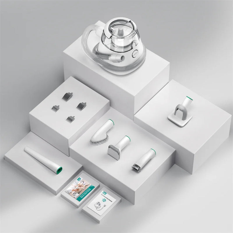 Pet Grooming Kit with Vacuum Suction – Effortlessly remove loose fur, trim hair, and keep your home clean with this multifunctional grooming tool