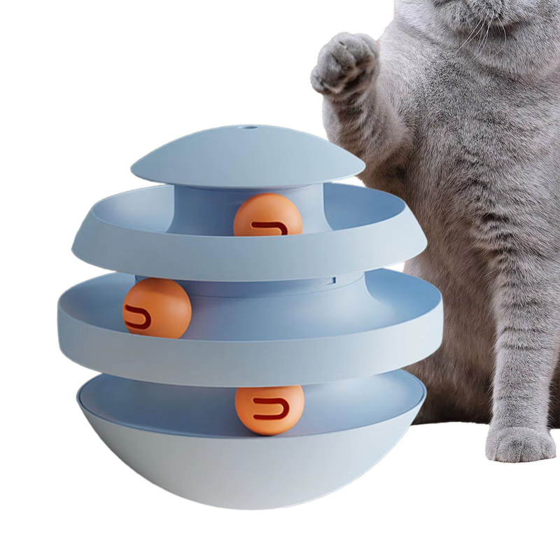 3-layer Cat Toy Tumbler - Funny Cat Ball Turntable & Climbing Frame