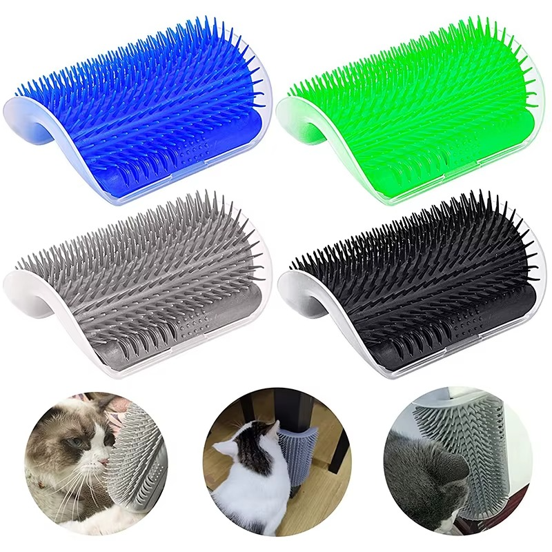 Cat Scratcher Angle Brush – Self-Cleaning Grooming Tool & Hair Remover