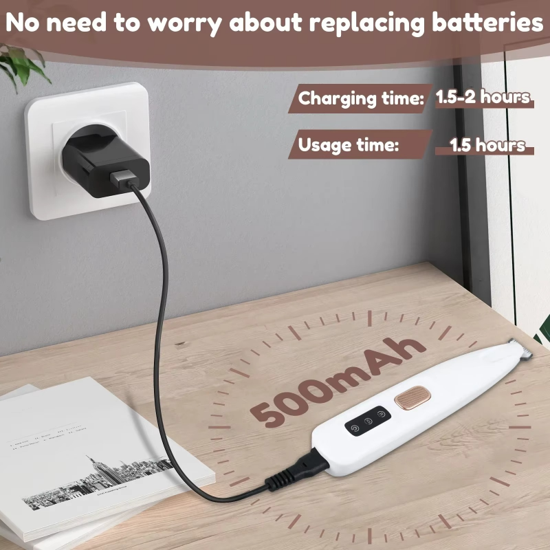 Portable Cat Nail Grinder – Rechargeable, Cordless, with LED Light for Safe & Easy Grooming