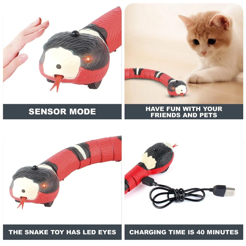 Smart Snake Cat Toy - Automatic Interactive Teaser with USB Charge