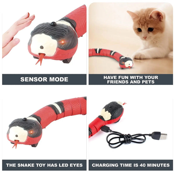 Smart Snake Cat Toy - Automatic Interactive Teaser with USB Charge
