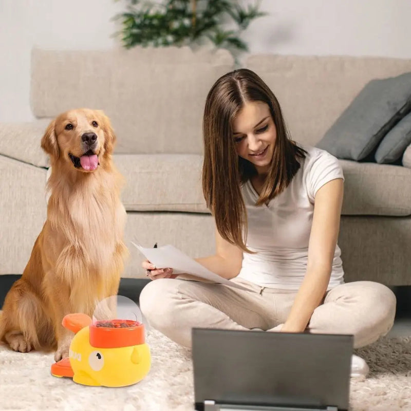 Duck-Shaped Interactive Pet Feeder – Slow-Feeding Fun with Cute Design