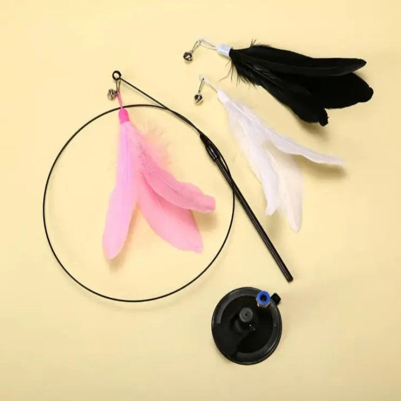Interactive Feather Teaser Wand – Engaging cat toy designed to stimulate hunting instincts and provide fun, active playtime