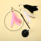 Interactive Feather Teaser Wand – Engaging cat toy designed to stimulate hunting instincts and provide fun, active playtime