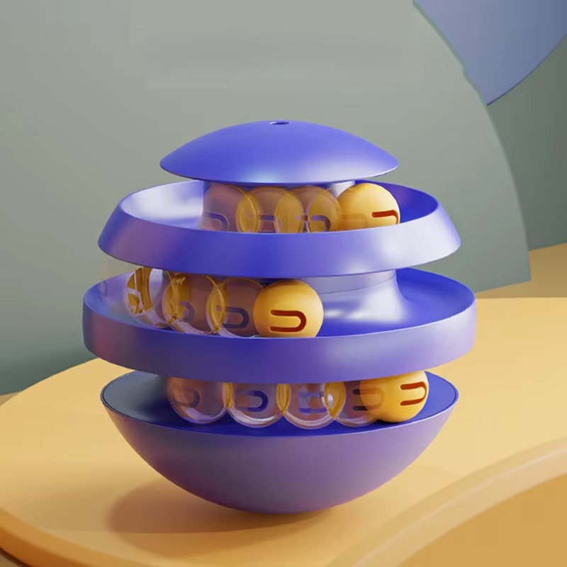3-layer Cat Toy Tumbler - Funny Cat Ball Turntable & Climbing Frame