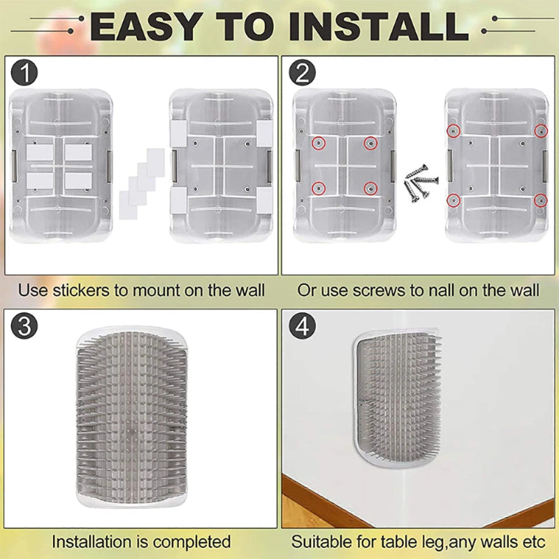 Cat Scratcher Angle Brush – Self-Cleaning Grooming Tool & Hair Remover