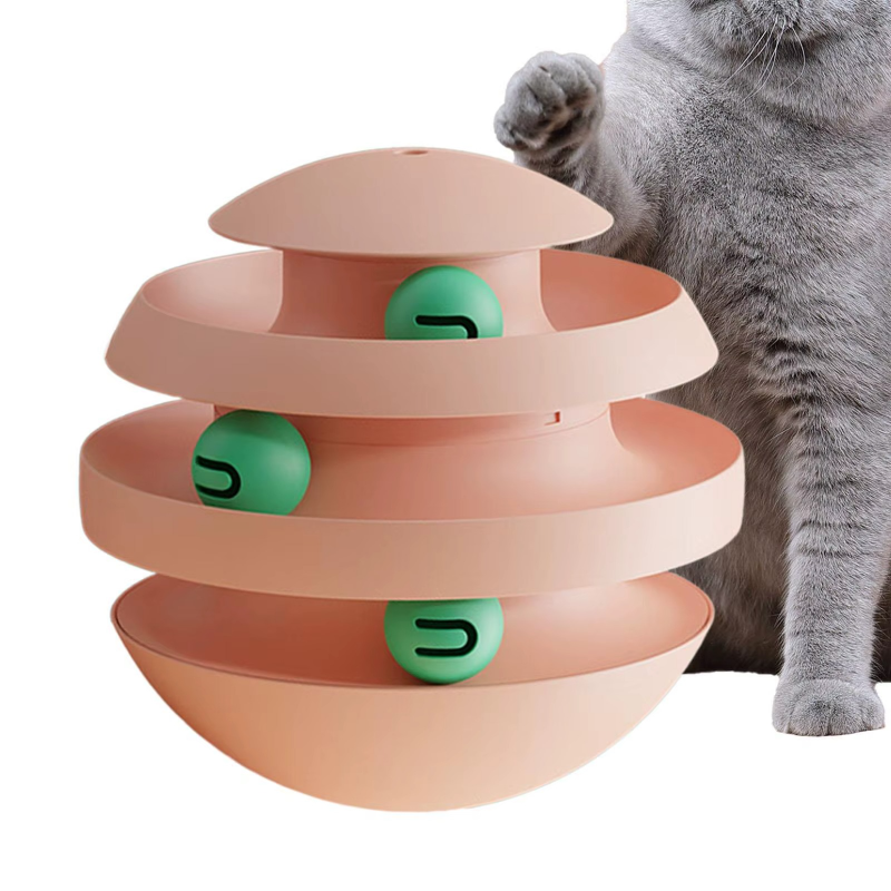 3-layer Cat Toy Tumbler - Funny Cat Ball Turntable & Climbing Frame
