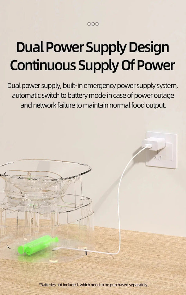 Automatic Cat Feeder 4L with Remote Control and Double Bowls - CATSHEE