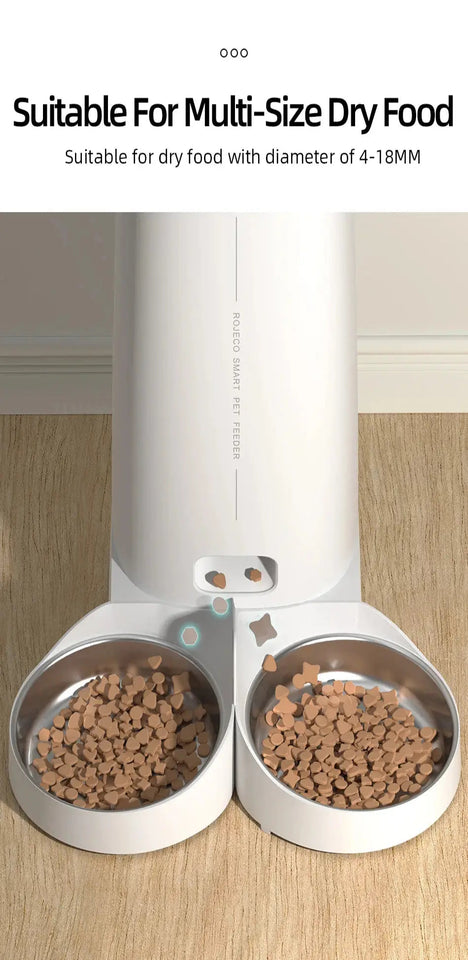 Automatic Cat Feeder 4L with Remote Control and Double Bowls - CATSHEE