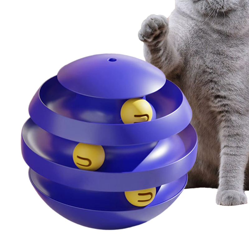 3-layer Cat Toy Tumbler - Funny Cat Ball Turntable & Climbing Frame