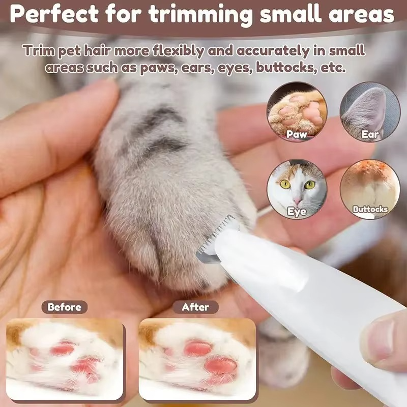 Portable Cat Nail Grinder – Rechargeable, Cordless, with LED Light for Safe & Easy Grooming