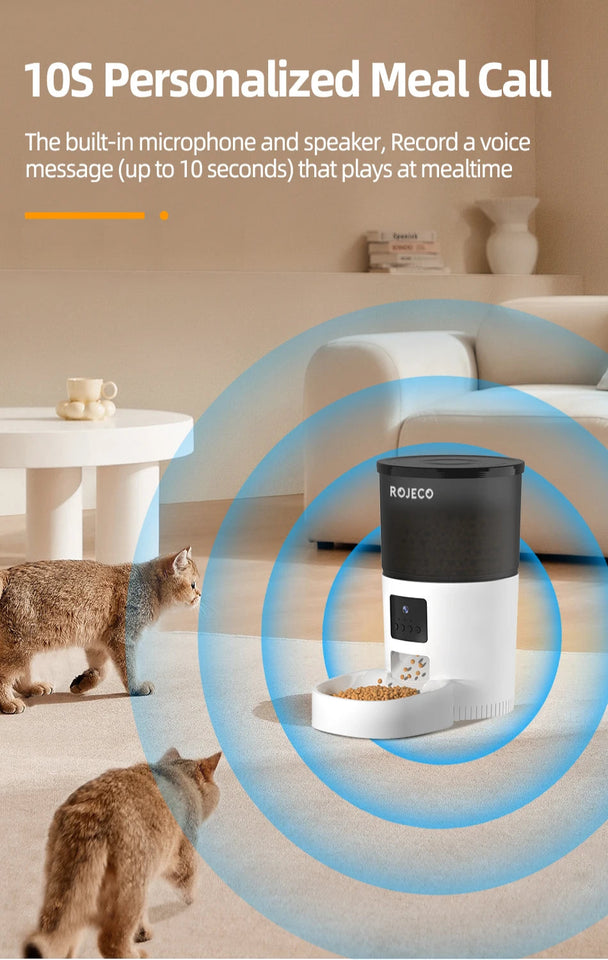 Automatic cat feeder 3L with integrated camera and voice interaction