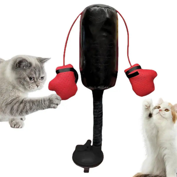 CATSHEE™ Cat Punching Bag Toy! Interactive boxing game with gloves for indoor cats.