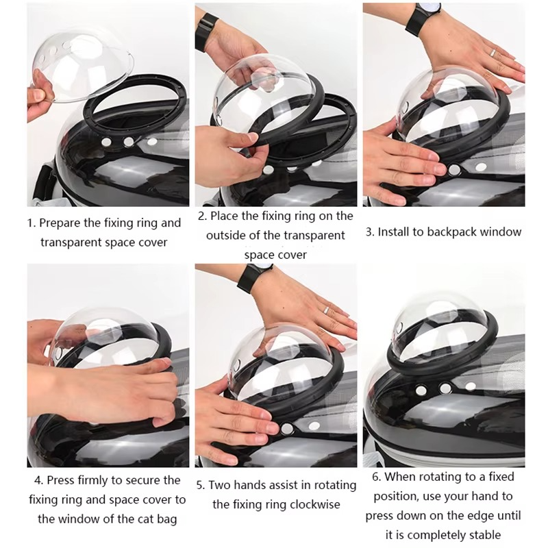 Portable Space Capsule Cat Carrier – Lightweight, breathable, and designed for comfortable pet travel with a futuristic bubble window