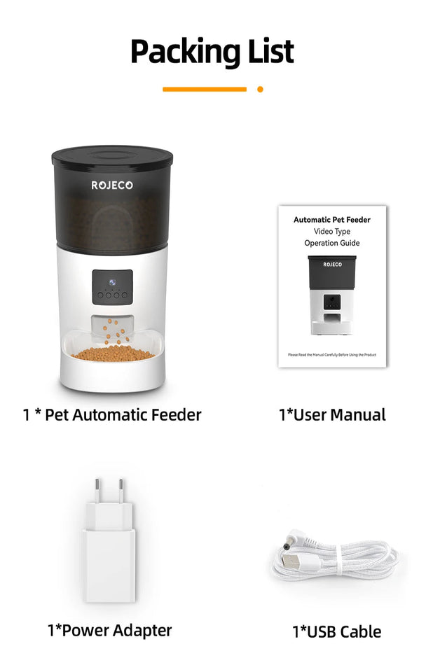 Automatic cat feeder 3L with integrated camera and voice interaction