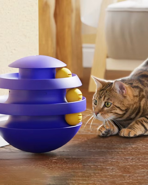 3-layer Cat Toy Tumbler - Funny Cat Ball Turntable & Climbing Frame