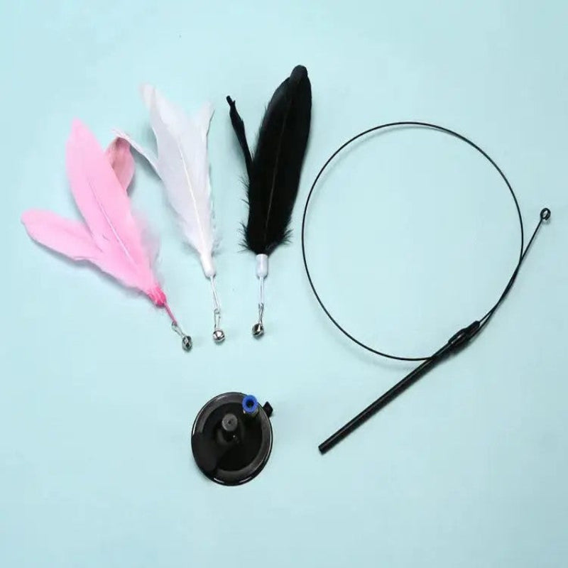 Interactive Feather Teaser Wand – Engaging cat toy designed to stimulate hunting instincts and provide fun, active playtime