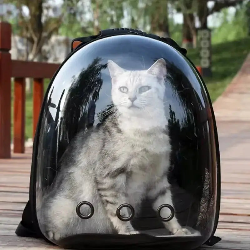 Portable Space Capsule Cat Carrier – Lightweight, breathable, and designed for comfortable pet travel with a futuristic bubble window