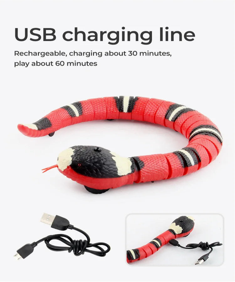 Smart Snake Cat Toy - Automatic Interactive Teaser with USB Charge