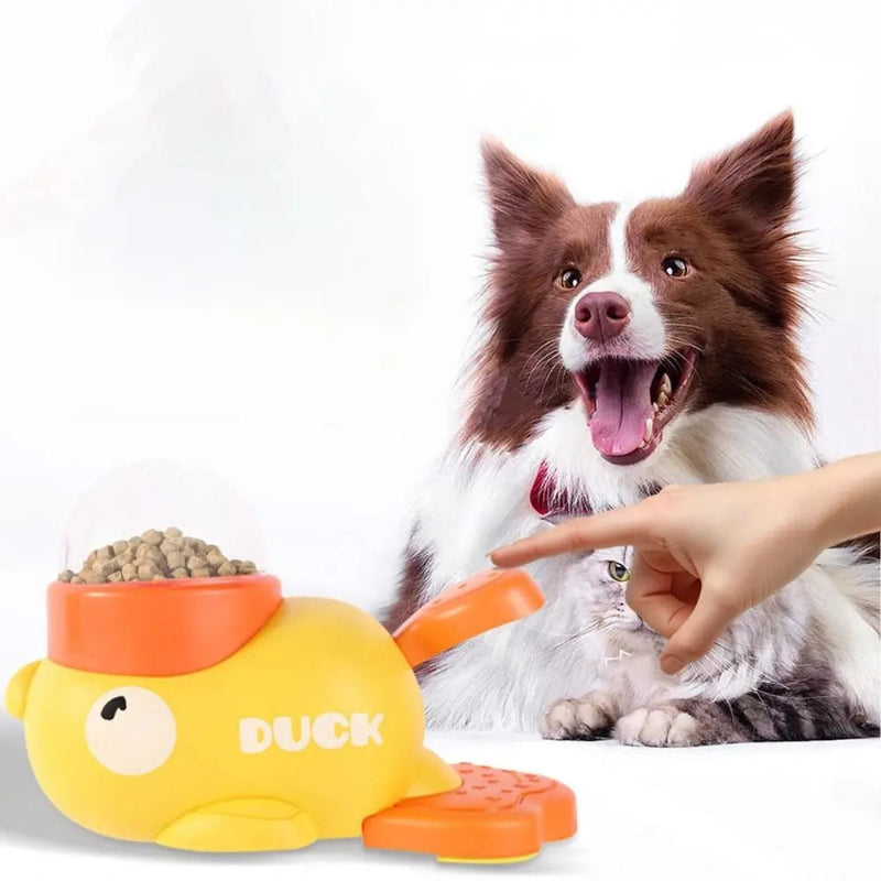 Duck-Shaped Interactive Pet Feeder – Slow-Feeding Fun with Cute Design