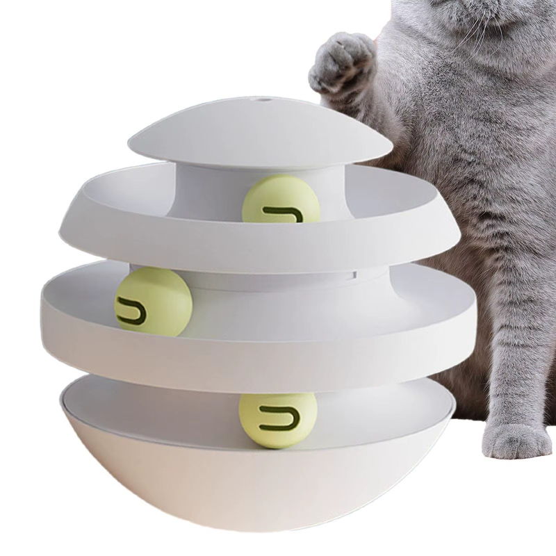 3-layer Cat Toy Tumbler - Funny Cat Ball Turntable & Climbing Frame
