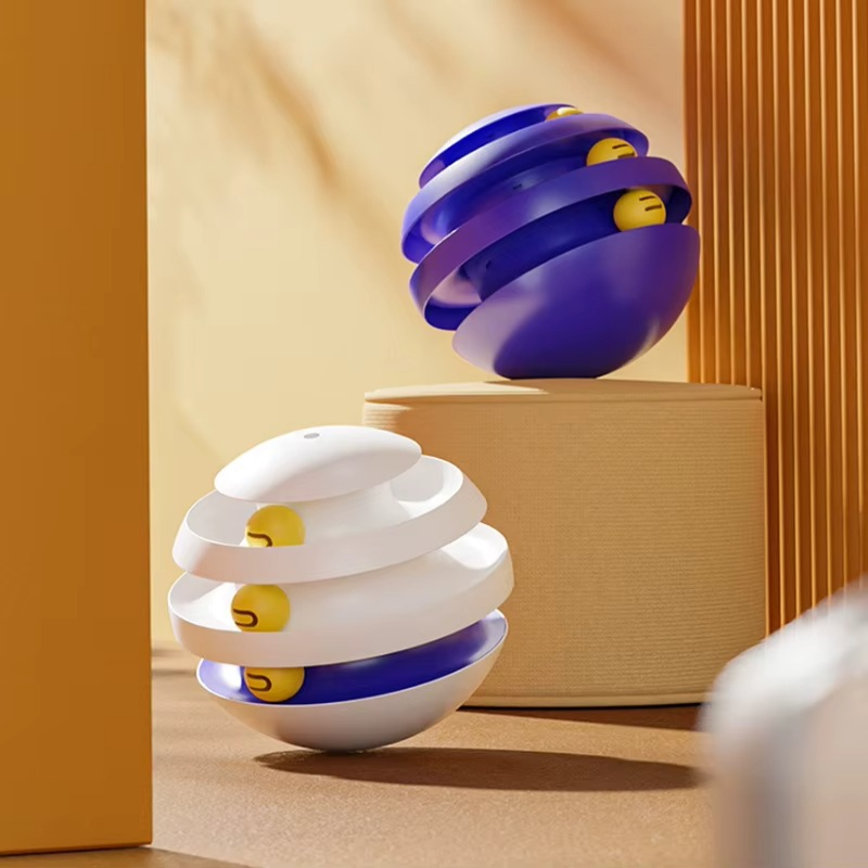 3-layer Cat Toy Tumbler - Funny Cat Ball Turntable & Climbing Frame