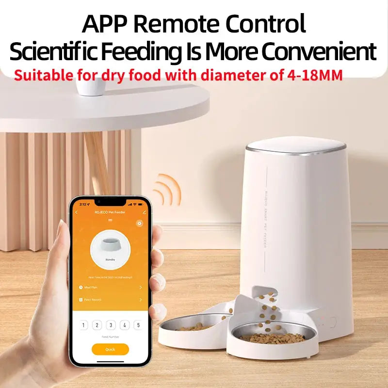Automatic Cat Feeder 4L with Remote Control and Double Bowls - CATSHEE