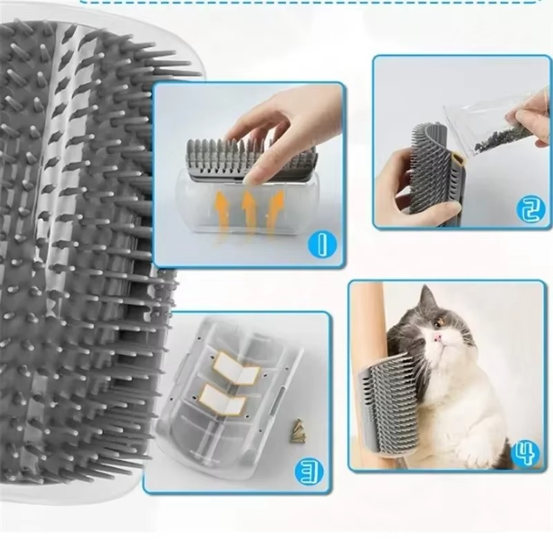 Cat Scratcher Angle Brush – Self-Cleaning Grooming Tool & Hair Remover