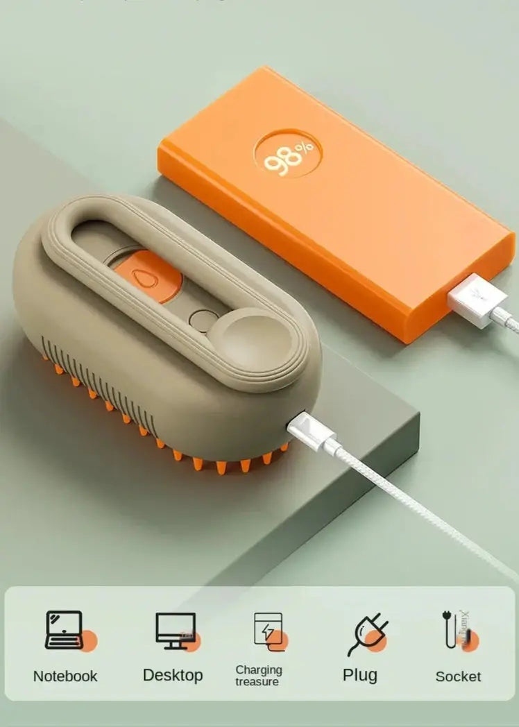 3 in 1 Cat Steam Brush : Groom, Massage & Spray - CATSHEE