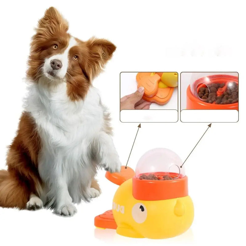 Duck-Shaped Interactive Pet Feeder – Slow-Feeding Fun with Cute Design