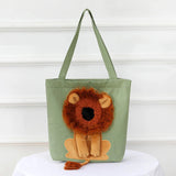 Lion Cat Shoulder Bag – Cozy and stylish pet carrier for comfortable travel.