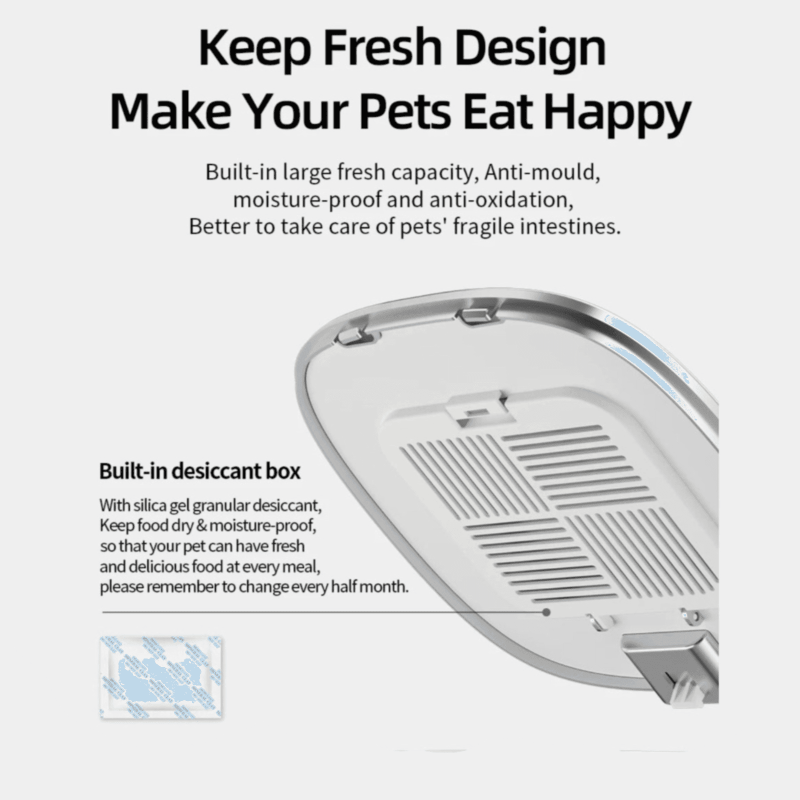 Automatic Cat Feeder 4L with Stainless Steel Bowl - CATSHEE