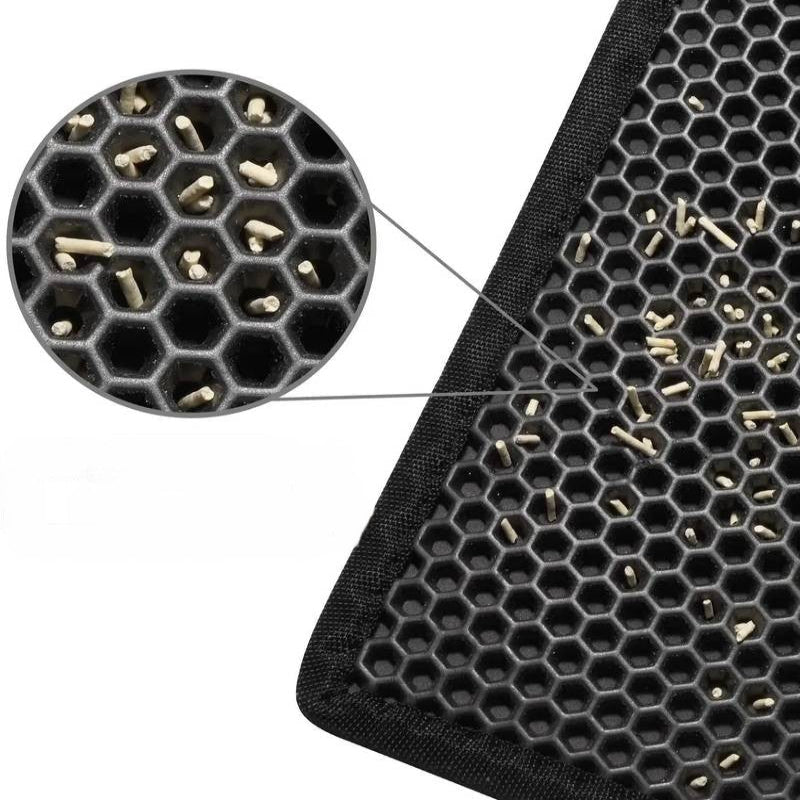 Durable cat litter mat trapping litter on the floor