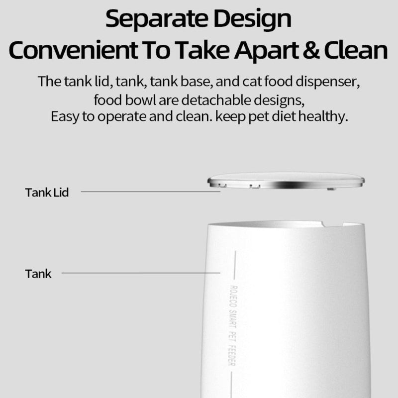 Automatic Cat Feeder 4L with Stainless Steel Bowl - CATSHEE