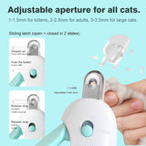 Cat nail clippers with adjustable hole for precise trimming