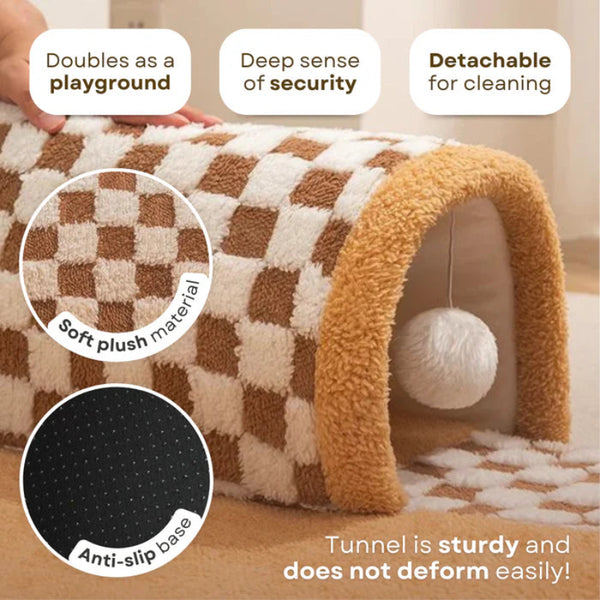 2-in-1 Cat Bed & Tunnel - Playhouse & Cozy Sleeping Spot