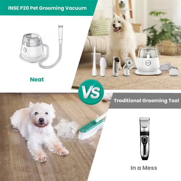 Pet Grooming Kit with Vacuum Suction – Effortlessly remove loose fur, trim hair, and keep your home clean with this multifunctional grooming tool