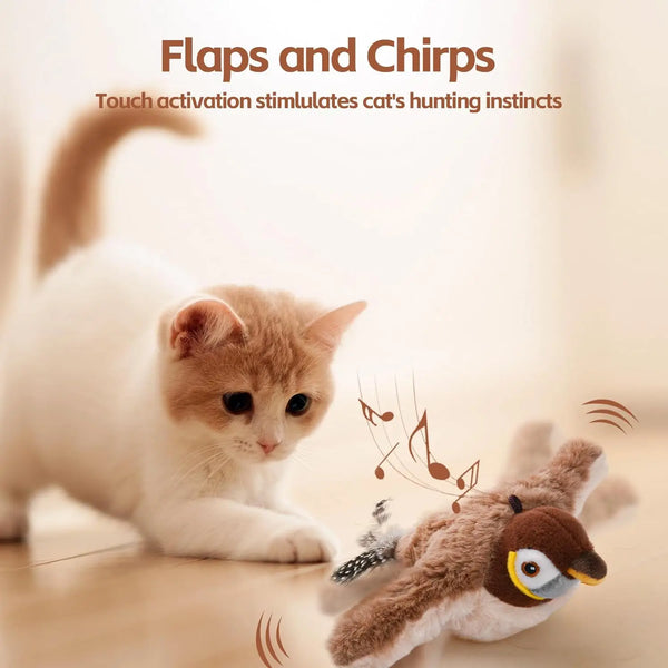 CATSHEE™  Rechargeable Chirping Flappy Bird with Catnip