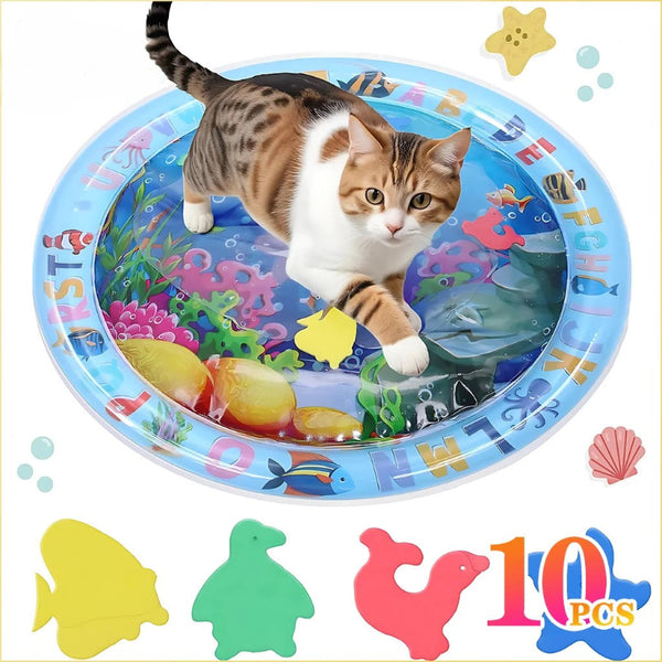 Inflatable Water Play Mat - Ocean Sensory Toy for Cats & Dogs